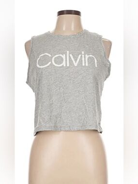 Calvin Klein Performance Grey Cropped Logo Tank